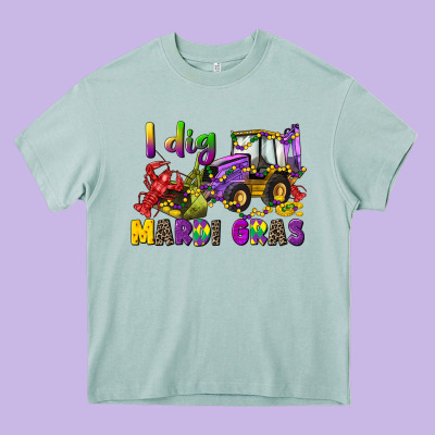 I Dig Mardi Gras Heavy Core Tee Designed By Cowgirlartshop