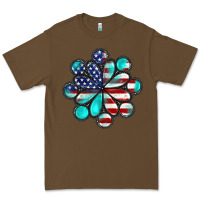 Cacao American flag turquoise gemstone 4th of july Premium Tee - CowGirlArtShop