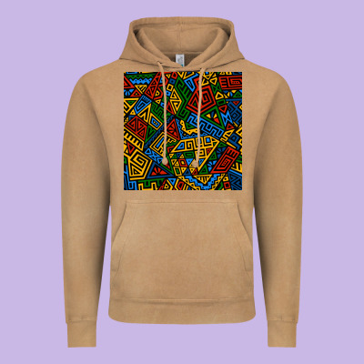 African Geometric Seamless Pattern Vintage Hoodie Designed By Bundleandbundleshop