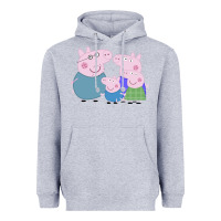 Heather Grey peppa pig family Heavyweight Hoodie - artisFamous