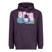 Plum peppa pig family Heavyweight Hoodie - artisFamous