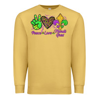 Antique Gold peace love mardi gras Premium Sweatshirt - JahusDesignShop