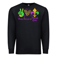 Black peace love mardi gras Premium Sweatshirt - JahusDesignShop