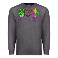 Charcoal Heather peace love mardi gras Premium Sweatshirt - JahusDesignShop