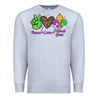 Heather Grey peace love mardi gras Premium Sweatshirt - JahusDesignShop