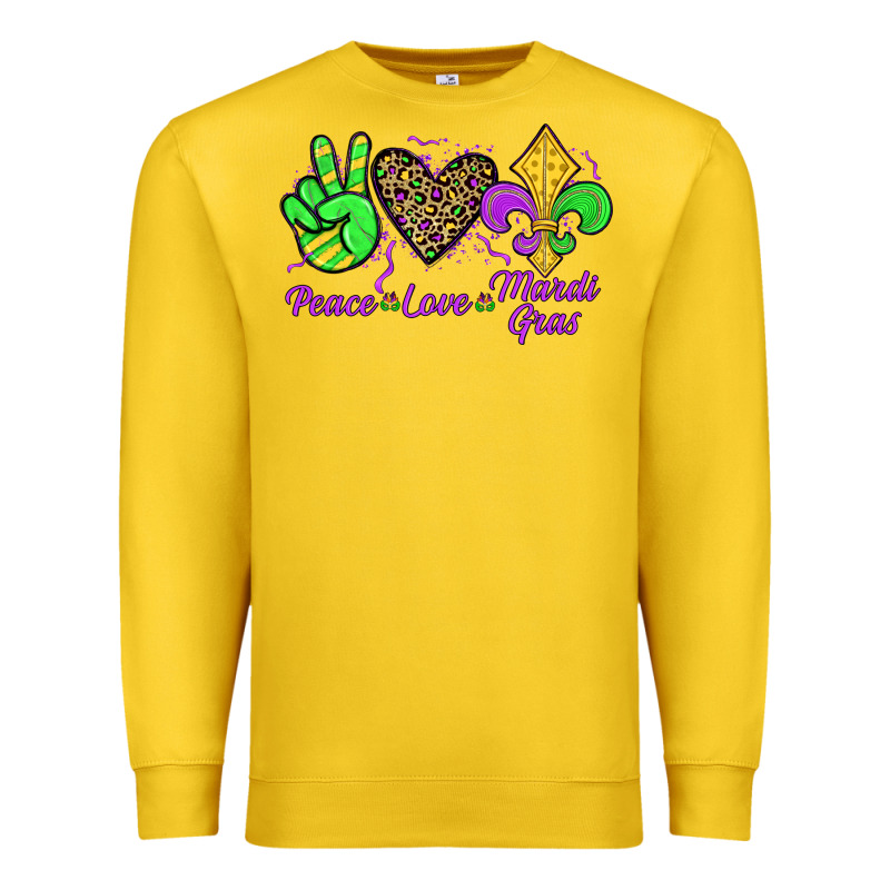 Peace Love Mardi Gras Premium Sweatshirt by JahusDesignShop | Teevron