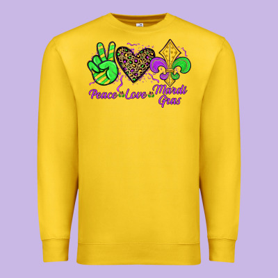 Peace Love Mardi Gras Premium Sweatshirt Designed By Jahusdesignshop