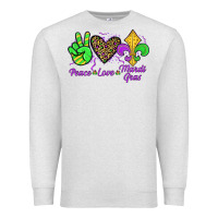 Oatmeal Heather peace love mardi gras Premium Sweatshirt - JahusDesignShop