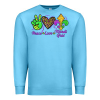 Ocean Blue peace love mardi gras Premium Sweatshirt - JahusDesignShop