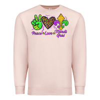 Pale Pink peace love mardi gras Premium Sweatshirt - JahusDesignShop