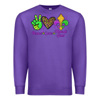 Purple peace love mardi gras Premium Sweatshirt - JahusDesignShop