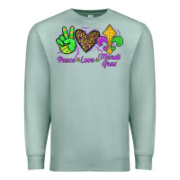 Seafoam peace love mardi gras Premium Sweatshirt - JahusDesignShop