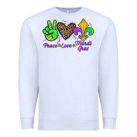 White peace love mardi gras Premium Sweatshirt - JahusDesignShop