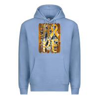 Colony Blue finding the cure starts with hope childhood cancer awareness  with bac Premium Hoodie - Jasminsmagicworld