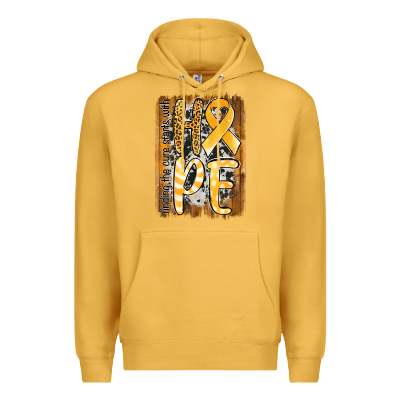 Finding The Cure Starts With Hope Childhood Cancer Awareness  With Bac Premium Hoodie by Jasminsmagicworld | Teevron