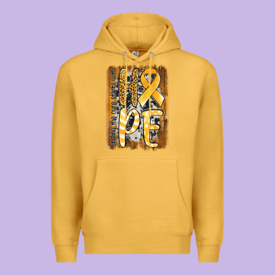 Finding The Cure Starts With Hope Childhood Cancer Awareness  With Bac Premium Hoodie Designed By Jasminsmagicworld