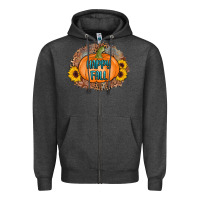 Charcoal Heather happy fall Zipper Hoodie - AdoDesignShop
