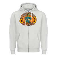 Dove Grey happy fall Zipper Hoodie - AdoDesignShop