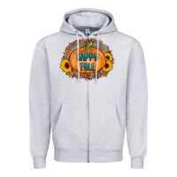 Heather Grey happy fall Zipper Hoodie - AdoDesignShop