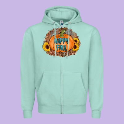 Happy Fall Zipper Hoodie Designed By Adodesignshop