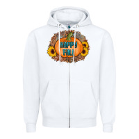 White happy fall Zipper Hoodie - AdoDesignShop