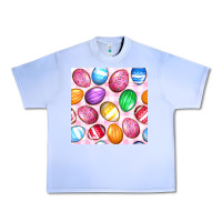 Grape Ice Easter Eggs Seamless Pattern Urban Heavy Tee - BundleAndBundleShop