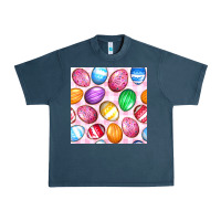 Midnight Navy Easter Eggs Seamless Pattern Urban Heavy Tee - BundleAndBundleShop