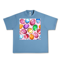 Pebble Blue Easter Eggs Seamless Pattern Urban Heavy Tee - BundleAndBundleShop