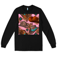 Black western cowboy hat seamless pattern Long Sleeve Tee - BundleAndBundleShop