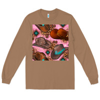 Toasted Coconut western cowboy hat seamless pattern Long Sleeve Tee - BundleAndBundleShop