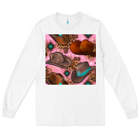 White western cowboy hat seamless pattern Long Sleeve Tee - BundleAndBundleShop