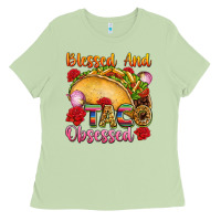 Matcha Blessed and taco obsessed Mexico Ladies Tee - FaDigitalArtStudio
