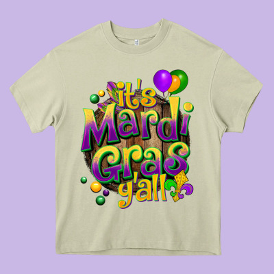 Its Mardi Gras Yall Heavy Core Tee Designed By Cowgirlartshop