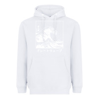 White the great wave off kanagawa Heavyweight Hoodie - artisFamous