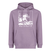 Lavender the great wave off kanagawa Heavyweight Hoodie - artisFamous