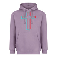 Lavender A Neon Christian Cross Heavyweight Hoodie - artisFamous