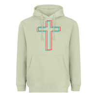 Matcha A Neon Christian Cross Heavyweight Hoodie - artisFamous