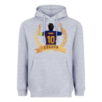 Heather Grey Messi The Legend Heavyweight Hoodie - artisFamous