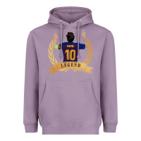 Lavender Messi The Legend Heavyweight Hoodie - artisFamous