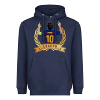Navy Messi The Legend Heavyweight Hoodie - artisFamous