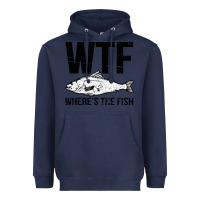 Navy wtf where's the fish Heavyweight Hoodie - artisFamous