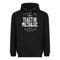 Black Tractor Mechanic Gift Funny Job Title Profession Birthday Idea Heavyweight Hoodie - artisFamous