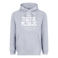 Heather Grey Tractor Mechanic Gift Funny Job Title Profession Birthday Idea Heavyweight Hoodie - artisFamous