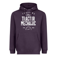 Plum Tractor Mechanic Gift Funny Job Title Profession Birthday Idea Heavyweight Hoodie - artisFamous
