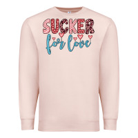 Pale Pink sucker for love Premium Sweatshirt - JahusDesignShop