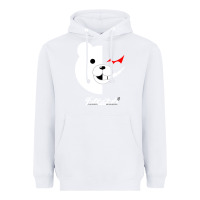 White dangan ronpa  monokuma Heavyweight Hoodie - artisFamous