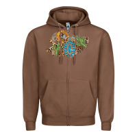 Chestnut horseshoe leopard gemstone cactus patch Zipper Hoodie - AdoDesignShop