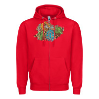 Red horseshoe leopard gemstone cactus patch Zipper Hoodie - AdoDesignShop