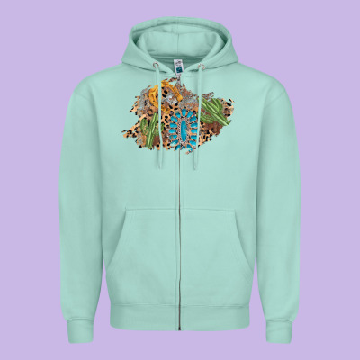 Horseshoe Leopard Gemstone Cactus Patch Zipper Hoodie Designed By Adodesignshop