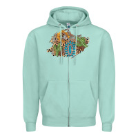 Seafoam horseshoe leopard gemstone cactus patch Zipper Hoodie - AdoDesignShop